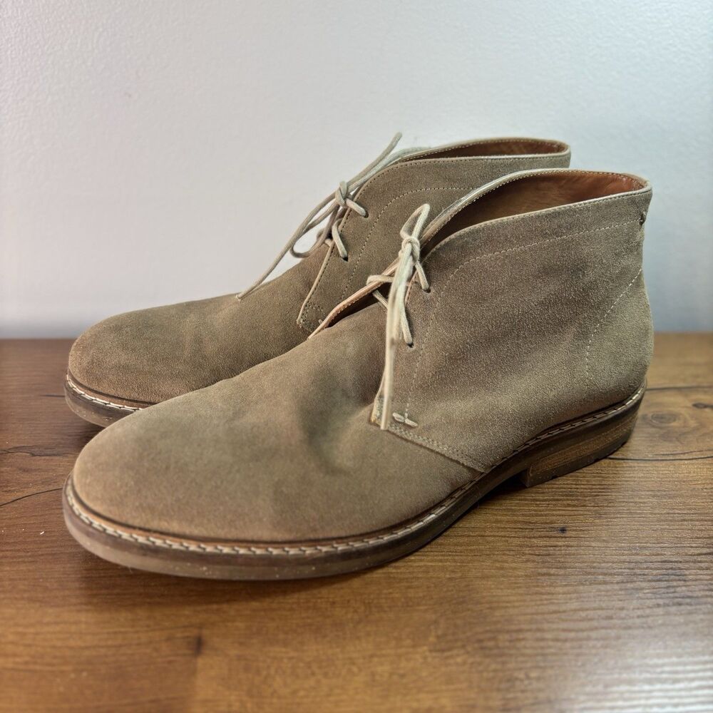 Massimo Dutti Men Suede Chukka Boots EU 45 Tan Beige Desert Shoes US 11.5-12